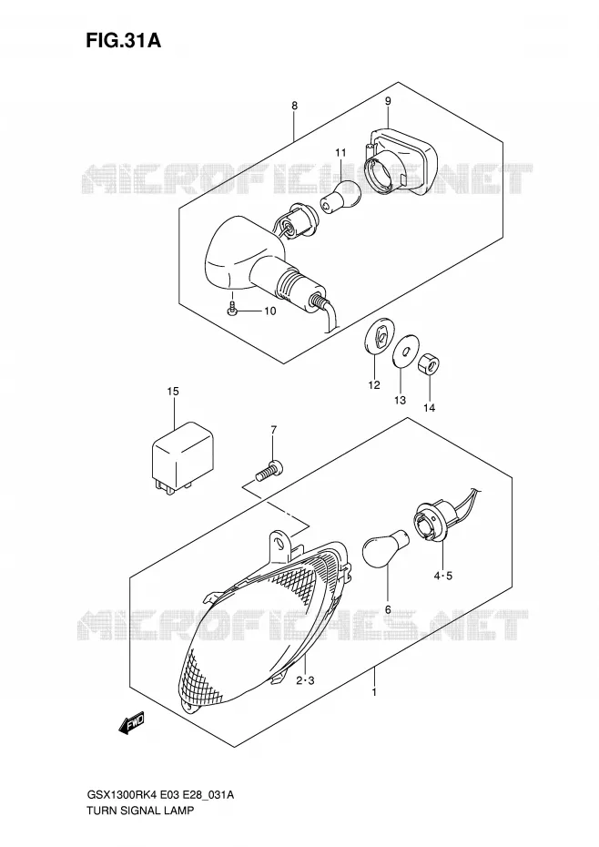 INDICATOREN (MODEL K5/K6/K7) Suzuki MOTO 1300 HAYABUSA 2006  GSX1300RK6(E3/E28)