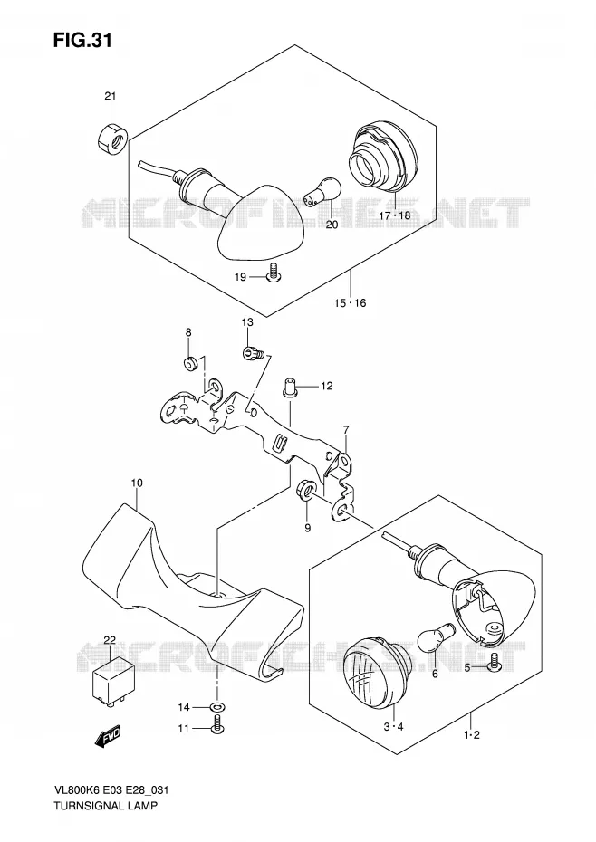 INDICATOREN (MODEL K6) Suzuki MOTO 800 INTRUDER 2010  VL800CL0(E3/E28)