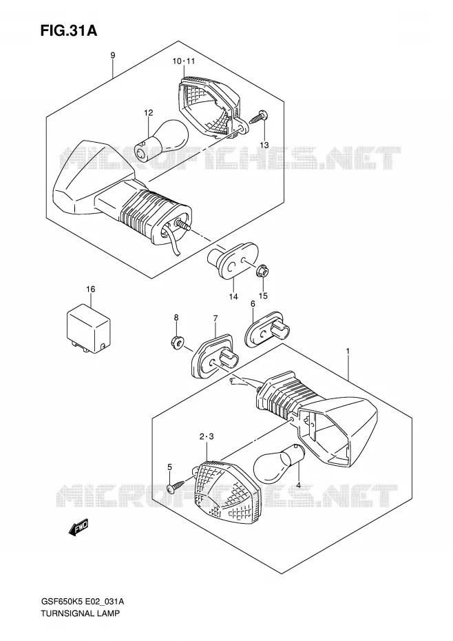 INDICATOREN (MODELE K6) Suzuki MOTO 650 BANDIT 2006  GSF650SK6(E2)