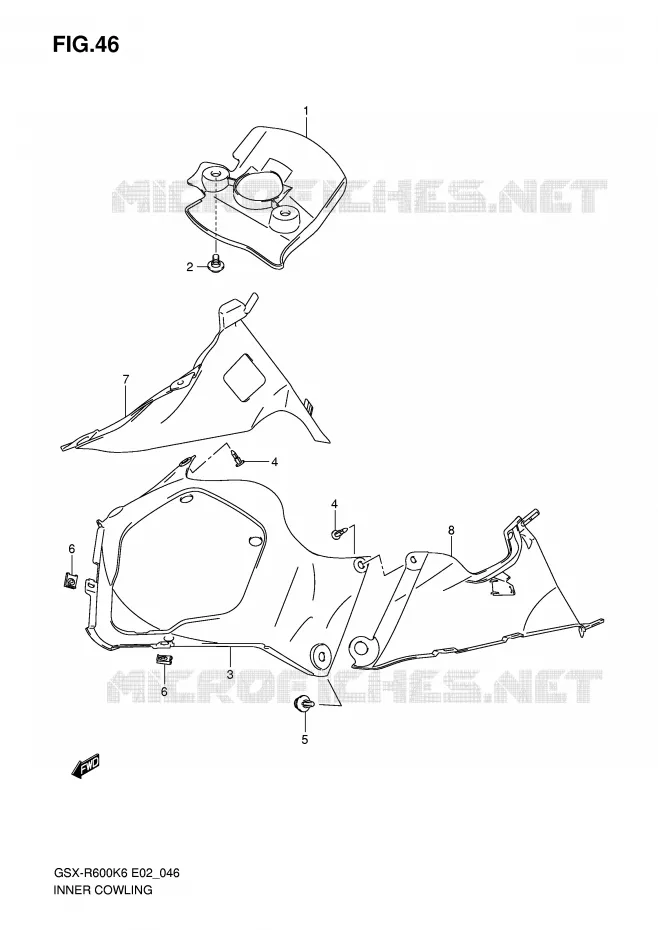 INNER KUIP Suzuki MOTO 600 GSX-R 2006  GSX-R600K6(E2)