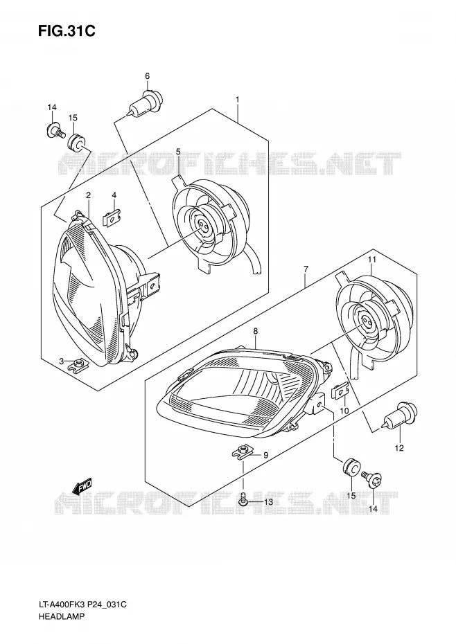 KOPLAMP (MODEL K6/K7) Suzuki QUAD 400 EIGER 2006  LT-A400FK6(P24)