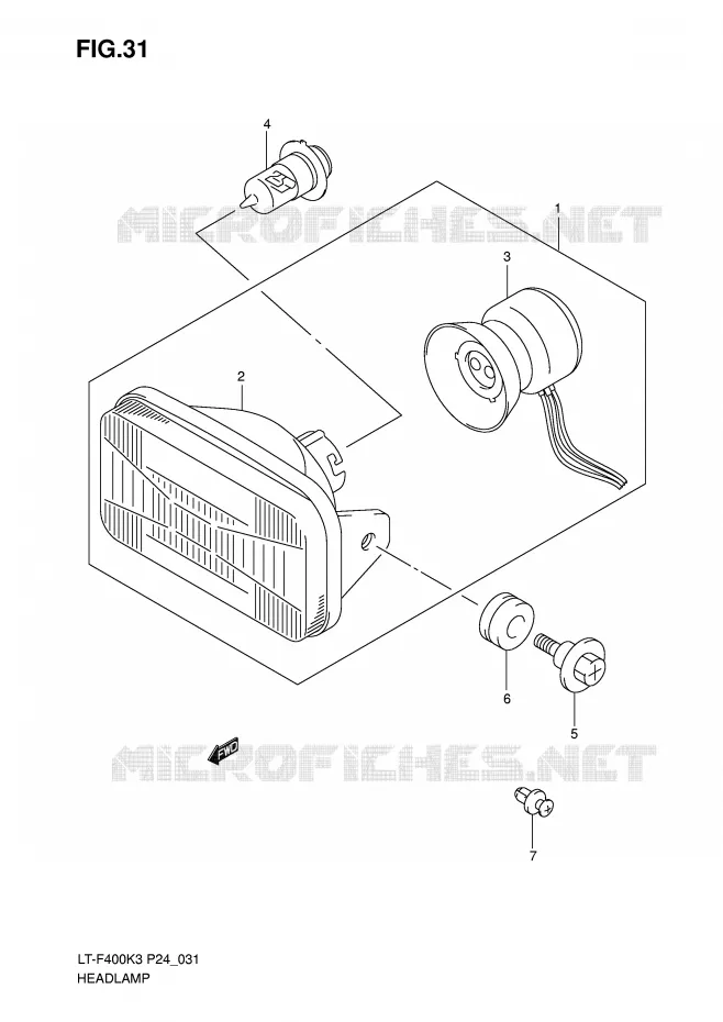 KOPLAMP (MODELE K3/K4) Suzuki QUAD 400 EIGER 2007  LT-F400K7(P24)