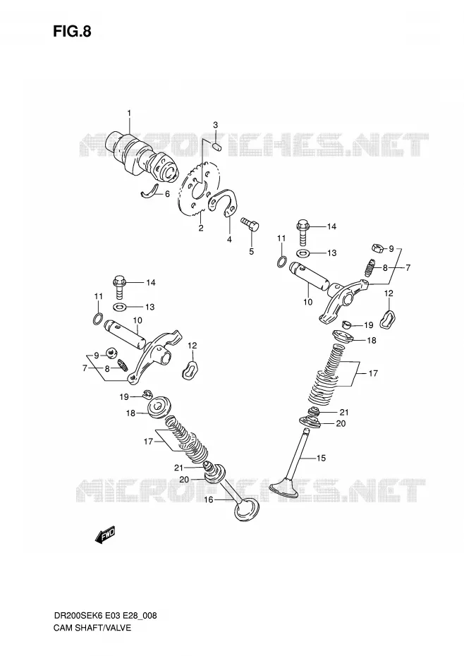 NOKKENAS - VALVES Suzuki MOTO 200 DR 2006  DR200SEK6(E3/E28)