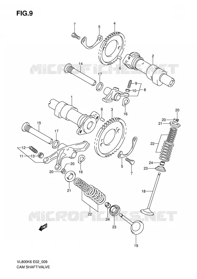 NOKKENAS - VALVES Suzuki MOTO 800 VOLUSIA 2010  VL800UEL0(E2)