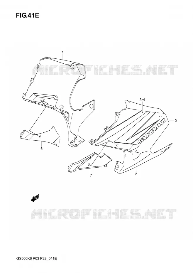 ONDER COWLING  (GS500FK4) Suzuki MOTO 500 GS-E 2004  GS500K4(P3)