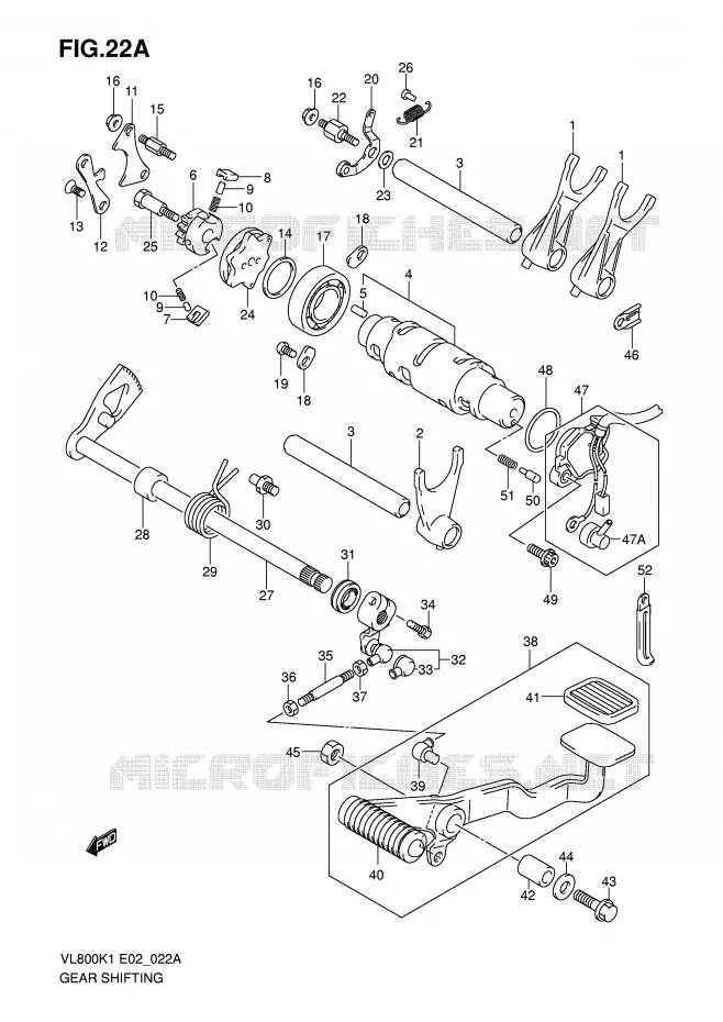 SCHAKELEN ASSY (MODELE K5) Suzuki MOTO 800 VOLUSIA 2003  VL800ZK3(E2)