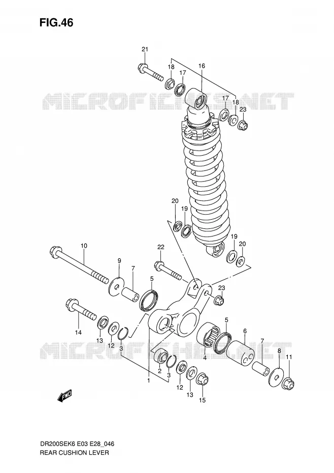 SCHOKBREKER AANEENSCHAKELING Suzuki MOTO 200 DR 2010  DR200SEL0(E3/E28)