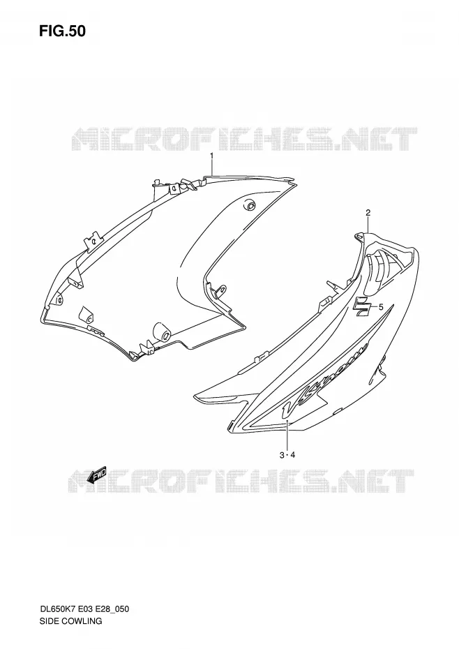SIDE KUIP (MODEL K7) Suzuki MOTO 650 V-STROM 2007  DL650AK7(E3/E28)