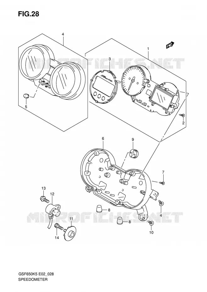 SNELHEIDSMETER (GSF650SK5/SK6/SUK5/SUK6) Suzuki MOTO 650 BANDIT 2005  GSF650SK5(E2)