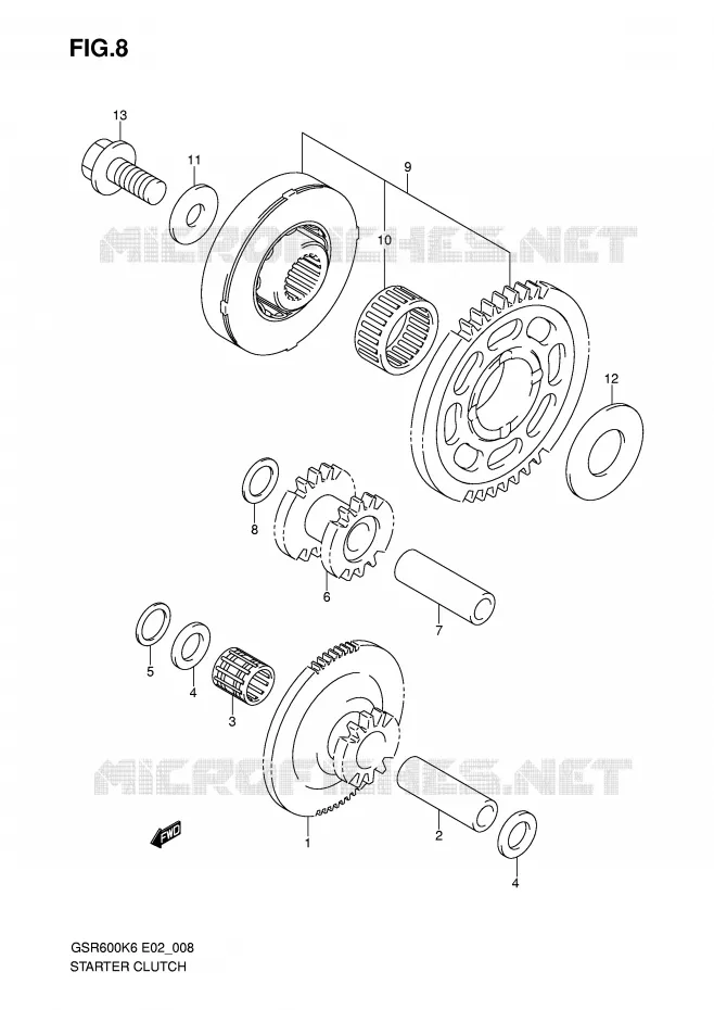 STARTMOTOR CLUTCH Suzuki MOTO 600 GSR 2010  GSR600AL0(E2)