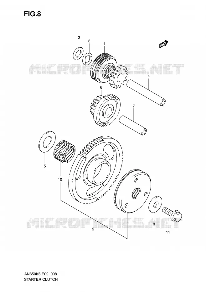 STARTMOTOR CLUTCH Suzuki SCOOTER 650 BURGMAN 2006  AN650K6(E2)