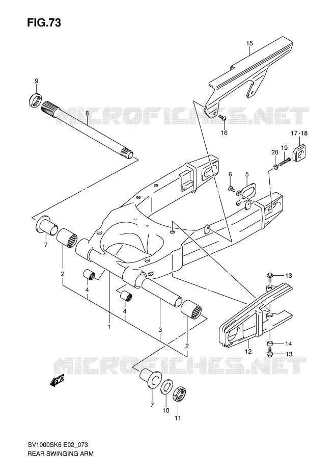 SWINGARM Suzuki MOTO 1000 SV 2006  SV1000SK6(E2)