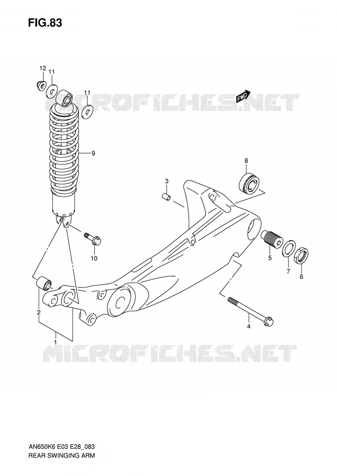 SWINGARM Suzuki SCOOTER 650 BURGMAN 2007  AN650K7(E3/E28)