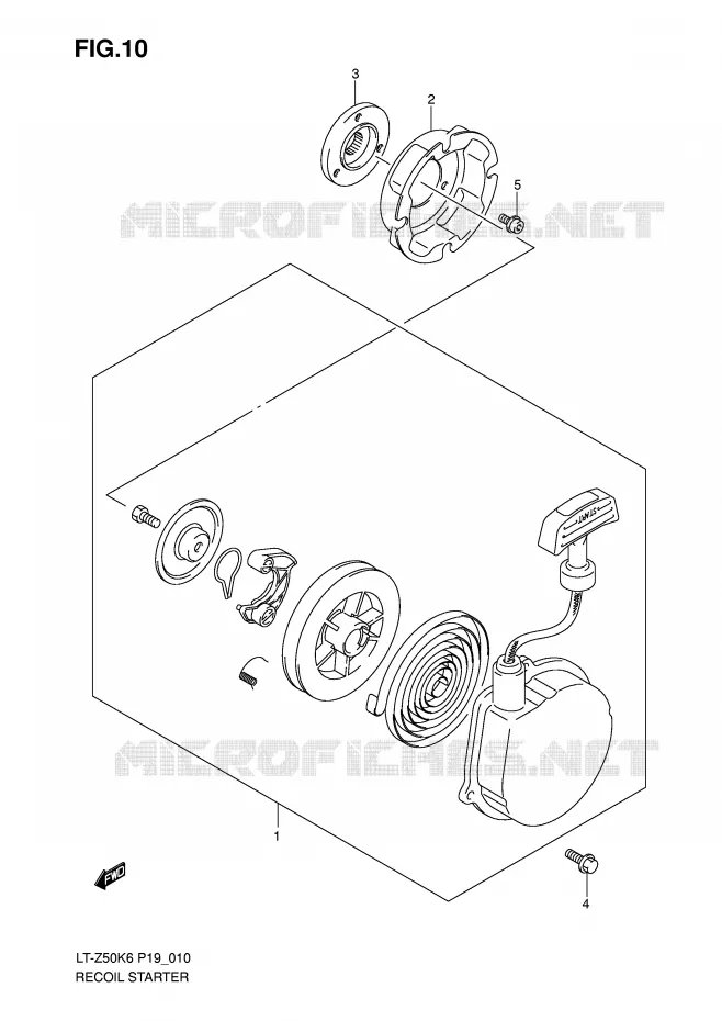 TERUGLOOPSTARTER Suzuki QUAD 50 QUADSPORT 2015  LT-Z50L0(P19)