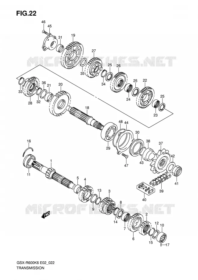 TRANSMISSION Suzuki MOTO 600 GSX-R 2006  GSX-R600U2K6(E2)