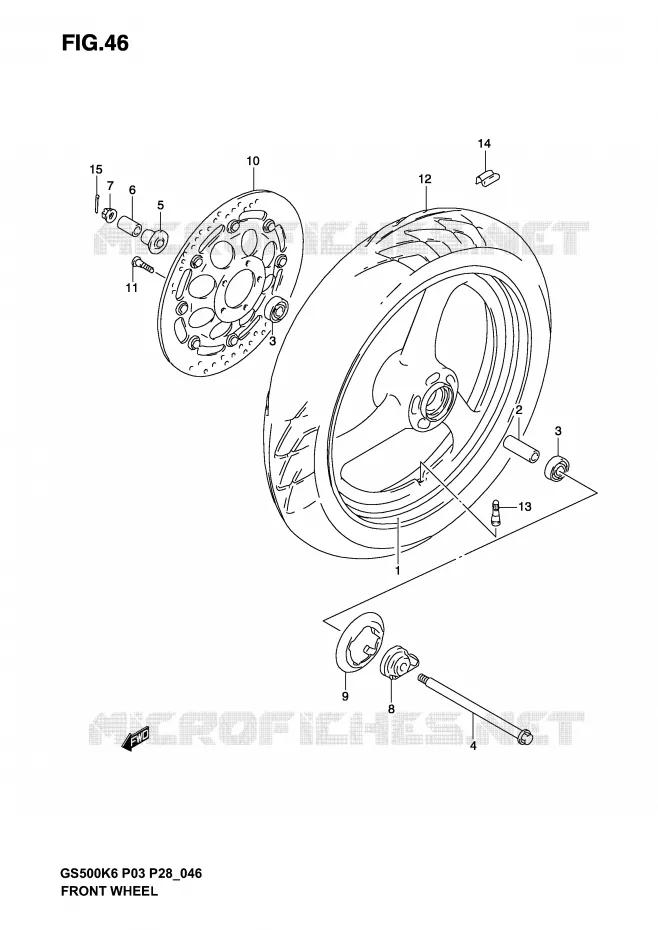 VOORWIEL Suzuki MOTO 500 GS-F 2004  GS500FK4(P3)