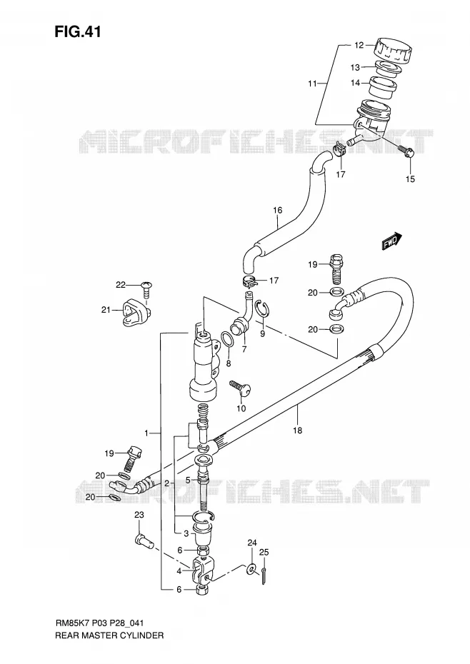 ACHTER HOOFDREMCILINDER Suzuki MOTO 85 RM 2008  RM85K8(P3/P28)