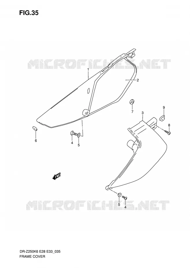 ACHTER KUIP Suzuki MOTO 250 DR-Z 2007  DR-Z250K7(E28/E33)