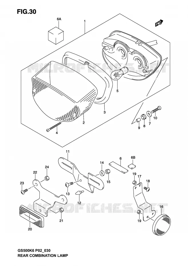 ACHTERLICHT (MODELE K3) Suzuki MOTO 500 GS-F 2005  GS500FUK5(P19)