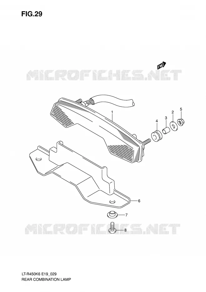 ACHTERLICHT Suzuki QUAD 450 QUADRACER 2010  LT-R450ZL0(E19)