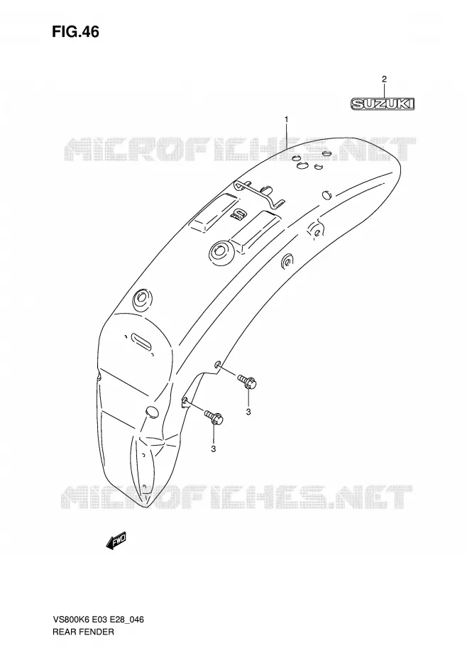 ACHTERSPATBORD Suzuki MOTO 800 INTRUDER 2008  VS800K8(E3/E28)