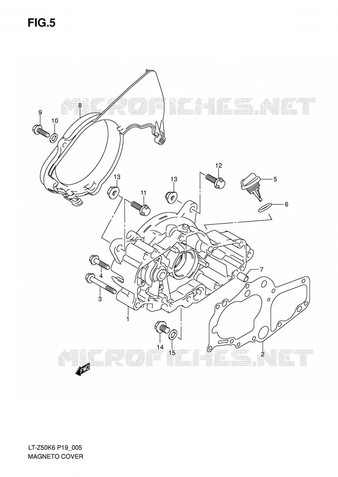 ALTERNATOR COVER Suzuki QUAD 50 QUADSPORT 2008  LT-Z50K8(P19)