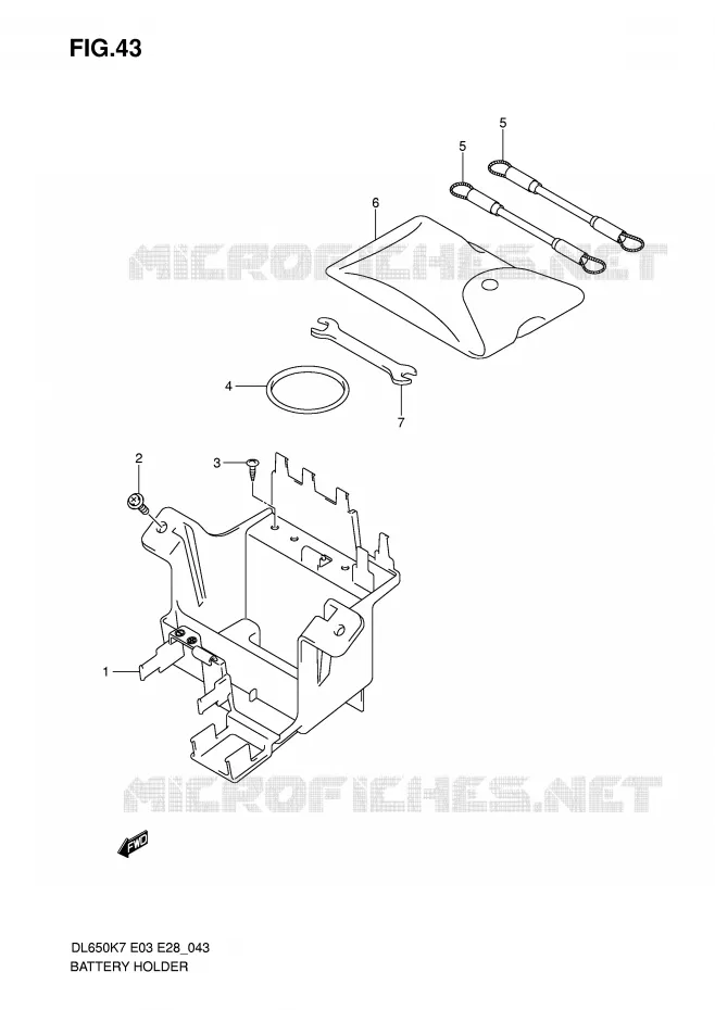 BATTERIJHOUDER Suzuki MOTO 650 V-STROM 2007  DL650K7(E3/E28)