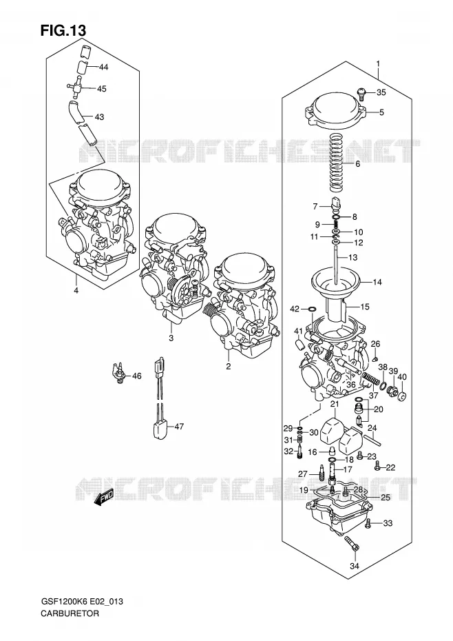 CARBURATOR Suzuki MOTO 1200 BANDIT 2006  GSF1200AK6(E2)