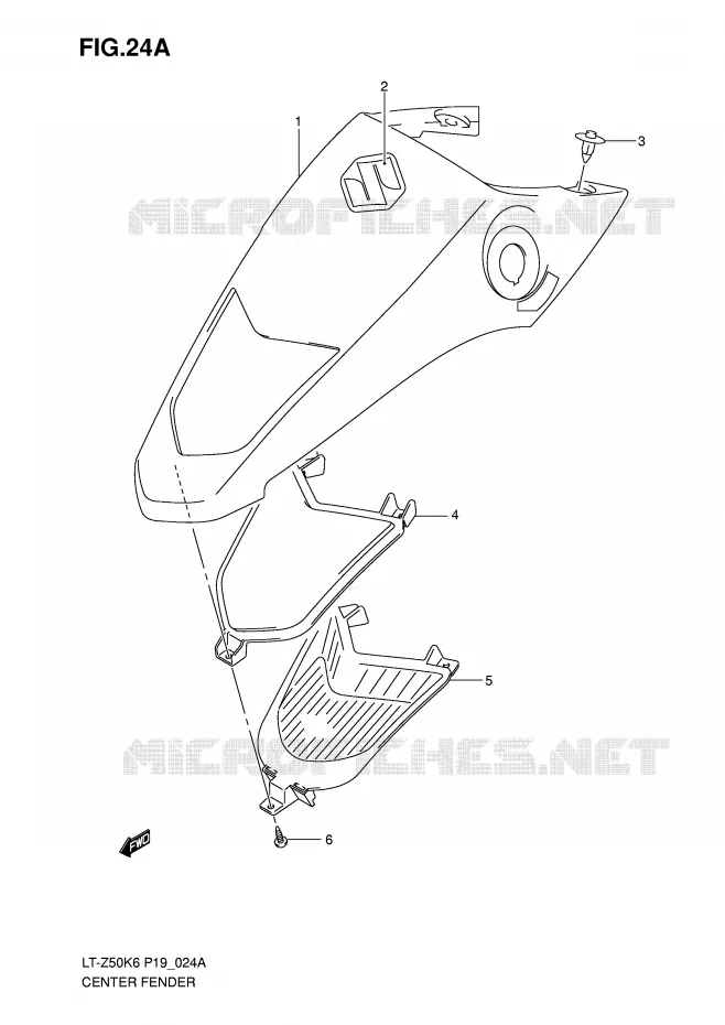 CENTRAL KUIP (MODEL K7/K8/K9) Suzuki QUAD 50 QUADSPORT 2010  LT-Z50K9(P19)