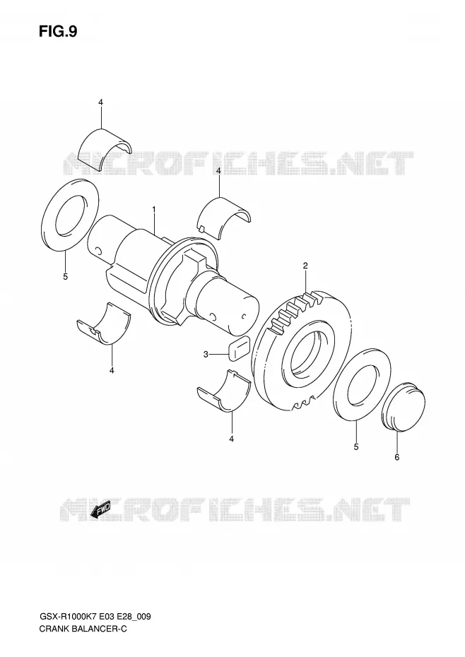 CRANK BALANCER Suzuki MOTO 1000 GSX-R 2008  GSX-R1000 K8 (E03)