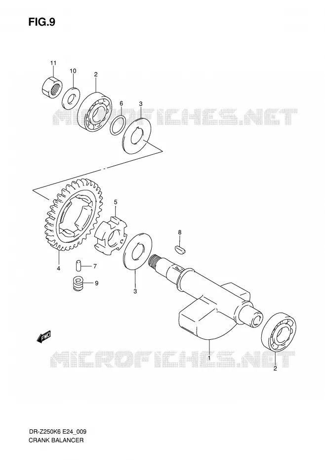 CRANK BALANCER Suzuki MOTO 250 DR-Z 2007  DR-Z250K7(E24)
