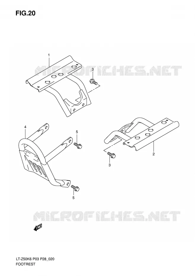 FOOTREST Suzuki QUAD 50 QUADSPORT 2008  LT-Z50K8(P3/P28)