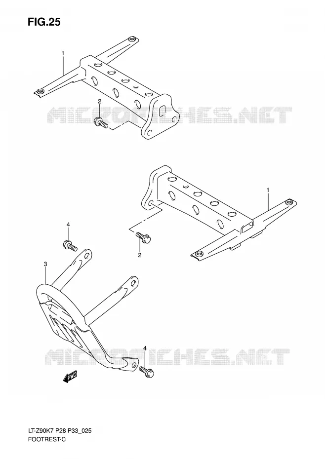 FOOTREST Suzuki QUAD 90 QUADSPORT 2008  LT-Z90K8(P28/P33)