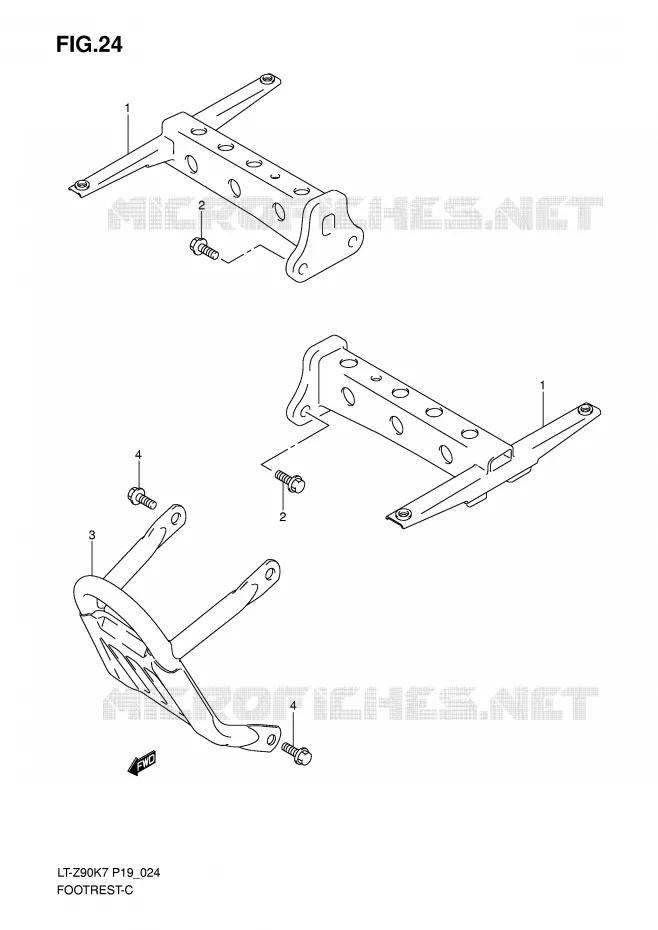 FOOTREST Suzuki QUAD 90 QUADSPORT 2010  LT-Z90L0(P19)