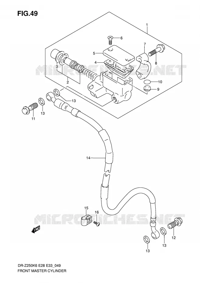 FRONT HOOFDREMCILINDER Suzuki MOTO 250 DR-Z 2006  DR-Z250K6(E28/E33)