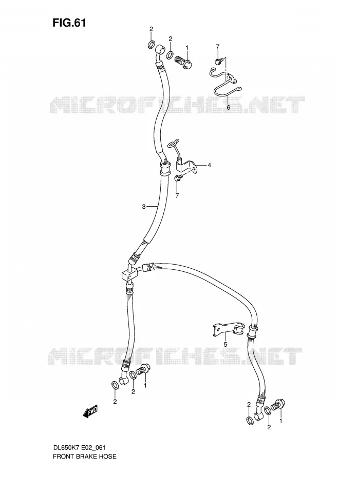 FRONT REMSLANG (DL650K7/K8/K9/L0/UEL0) Suzuki MOTO 650 V-STROM 2009  DL650AUEK9(E2)
