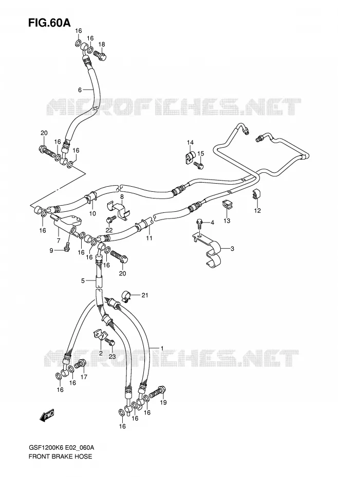 FRONT REMSLANG (GSF1200AK6/SAK6) Suzuki MOTO 1200 BANDIT-S 2006  GSF1200SAK6(E2)