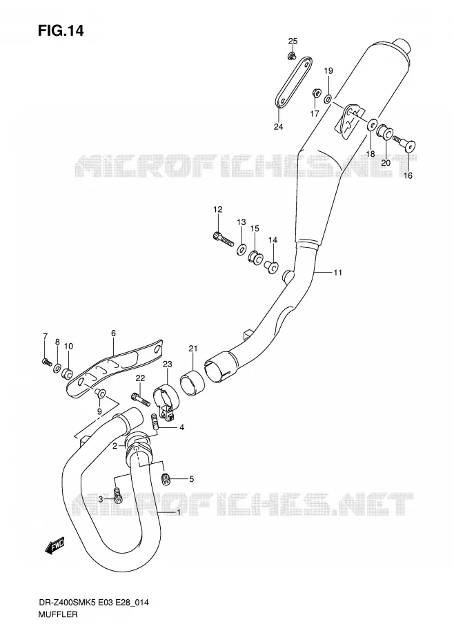 GELUIDDEMPER Suzuki MOTO 400 DR-Z 2008  DR-Z400SMK8(E3/E28)