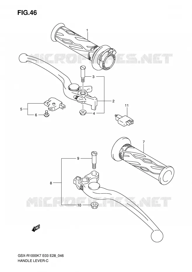 HANDGRIPS - LEVERS Suzuki MOTO 1000 GSX-R 2007  GSX-R1000 K7 (E33)