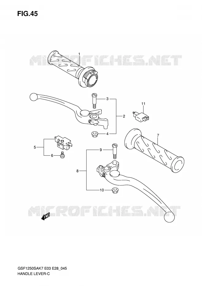 HANDGRIPS - LEVERS Suzuki MOTO 1250 BANDIT-S 2009  GSF1250SAK9(E3/E28)
