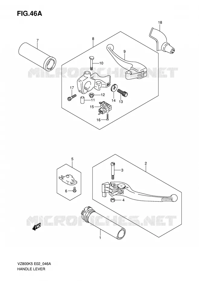 HEFBOMEN - HANDGRIPS (MODEL K7/K8/K9) Suzuki MOTO 800 MARAUDER 2007  VZ800ZK7(E2)