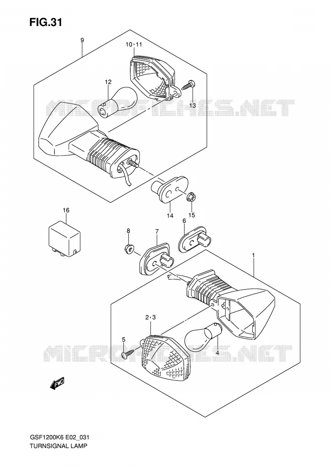 INDICATOREN Suzuki MOTO 1200 BANDIT-S 2006  GSF1200SK6(E2)