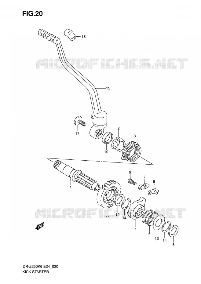 KICKSTARTER Suzuki MOTO 250 DR-Z 2007  DR-Z250K7(E24)