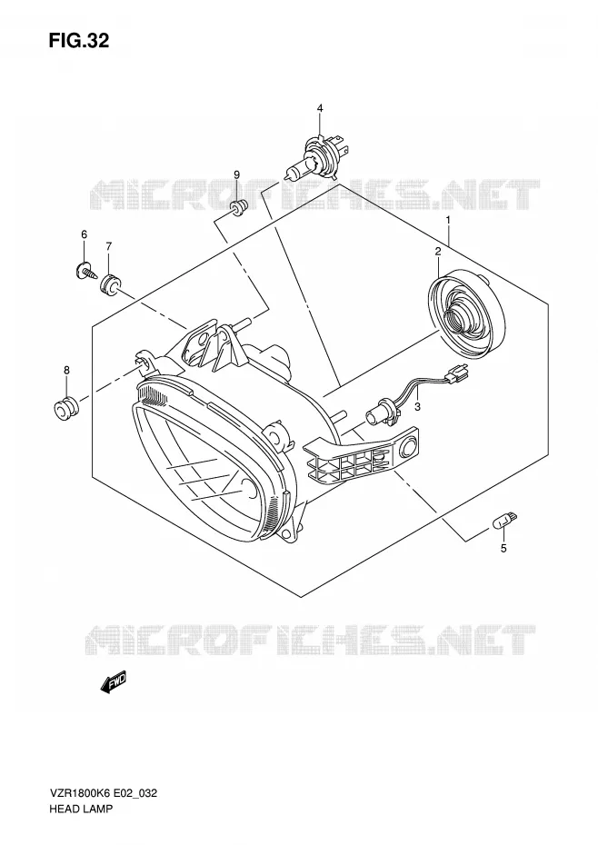 KOPLAMP (VOIR NOTE) Suzuki MOTO 1800 INTRUDER 2010  VZR1800ZL0(E2)