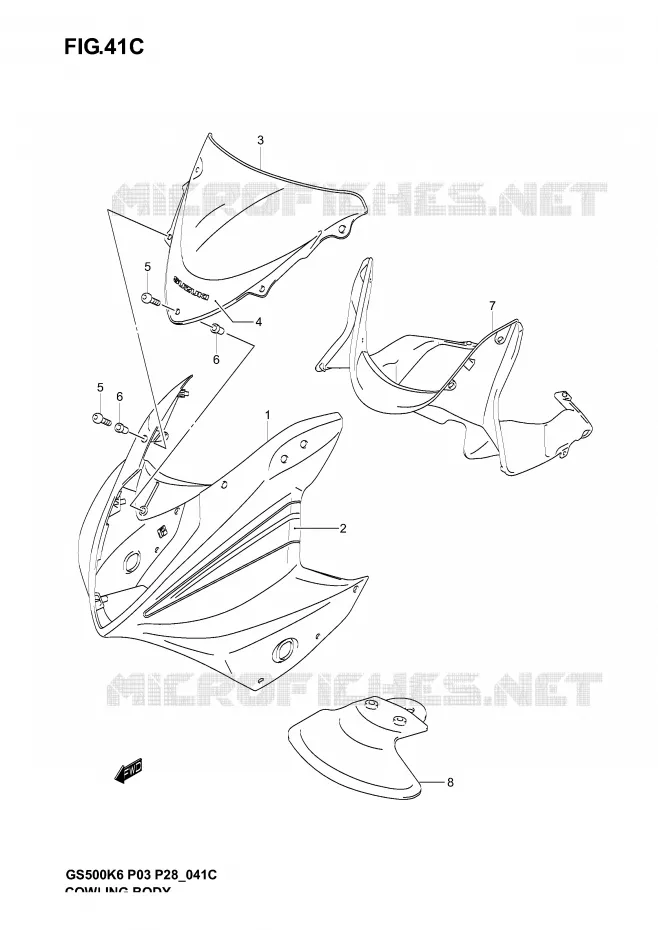 KUIP - ETIKETTEN (GS500FK6) Suzuki MOTO 500 GS-F 2004  GS500FK4(P3)