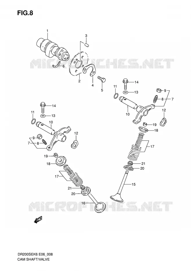 NOKKENAS - VALVES Suzuki MOTO 200 DR 2009  DR200SEK9(E6)