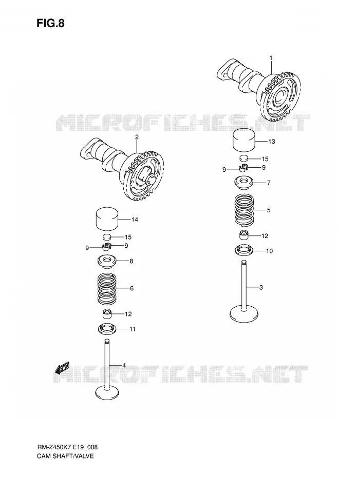NOKKENAS - VALVES Suzuki MOTO 450 RM-Z 2007  RM-Z450K7(E19)