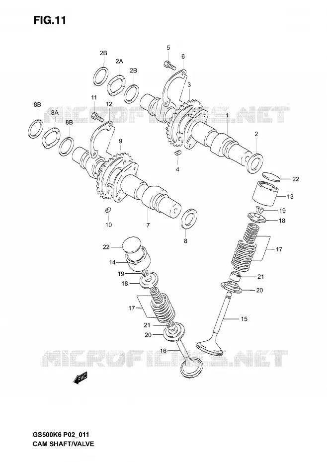 NOKKENAS - VALVES Suzuki MOTO 500 GS-E 2005  GS500UK5(P19)