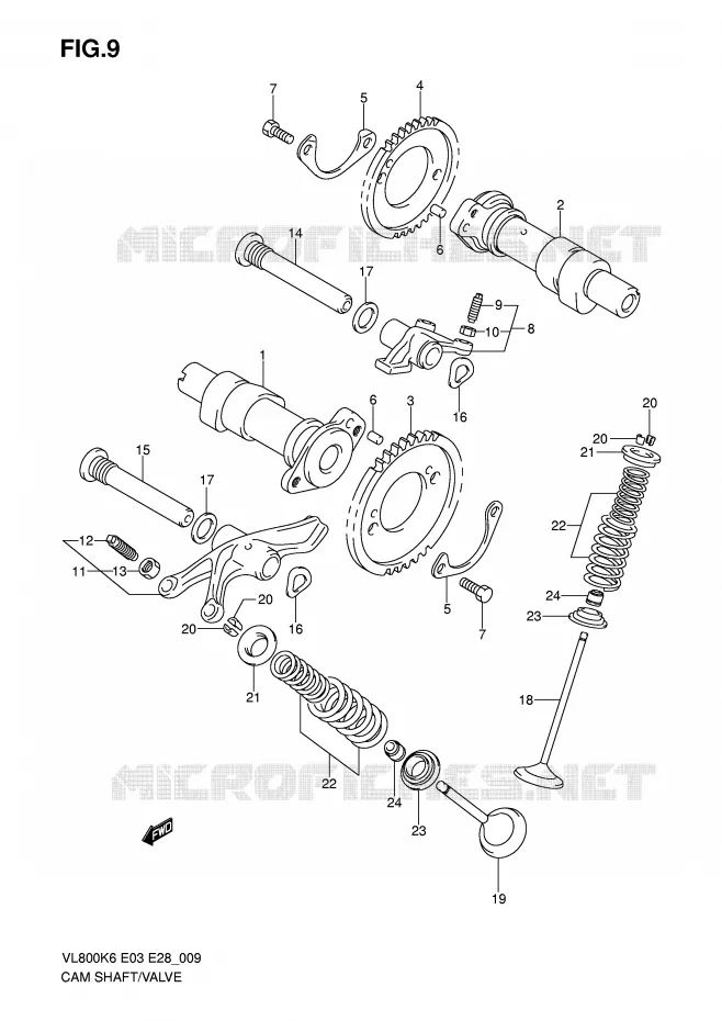 NOKKENAS - VALVES Suzuki MOTO 800 VOLUSIA 2008  VL800K8(E3/E28)