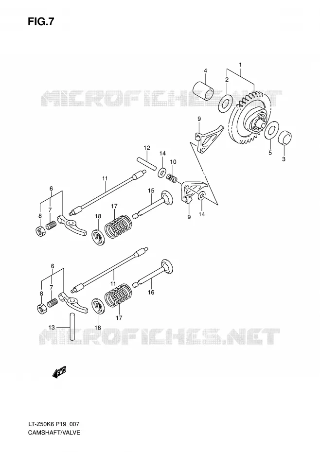 NOKKENAS - VALVES Suzuki QUAD 50 QUADSPORT 2010  LT-Z50L0(P19)